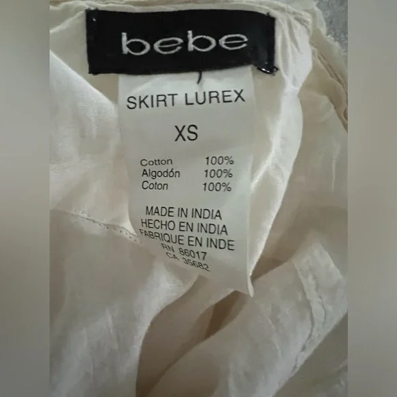 bebe Ivory Maxi Skirt with Metallic Details - Picture 7 of 10